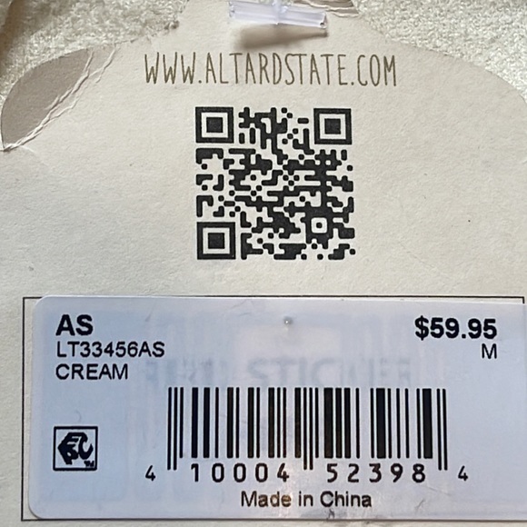 Altar’d State Women's Cream Bling Fringed Racerback Thin Strap Tank Top Medium - Picture 6 of 10